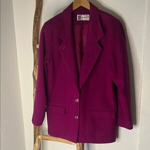 Prophecy Vintage Magenta Orchid Wool Blazer Jacket Medium Large
